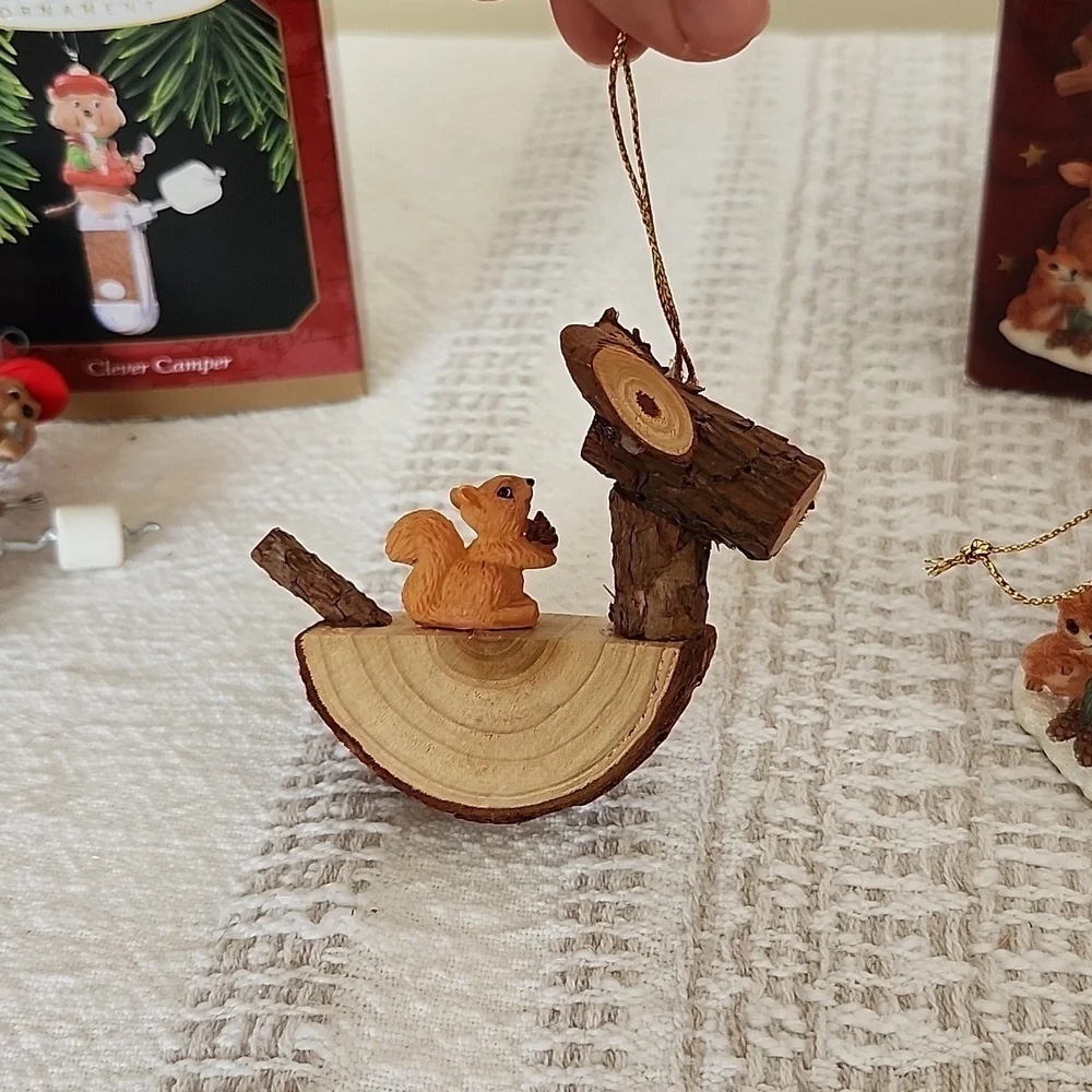Hallmark & designer collection Christmas Ornaments, squirrel, woodchuck, snowman